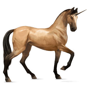 jezdecký jednorožec achaltekinský kůň tmavý hnědák