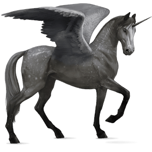 okřídlený jezdecký jednorožec achaltekinský kůň smíšený bělouš