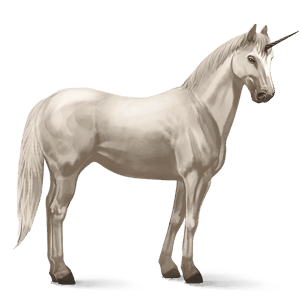 jezdecký jednorožec cremello