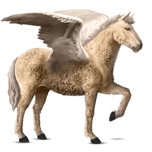 jezdecký pegas cremello