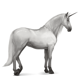 jezdecký jednorožec andaluský kůň bělouš