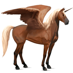 okřídlený jezdecký jednorožec mustang světlý ryzák