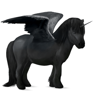 okřídlený poníkorožec  shetlandský pony vraník