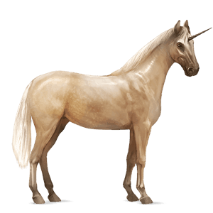jezdecký jednorožec quarter horse cremello