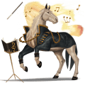 jednorožec achaltekinský kůň palomino